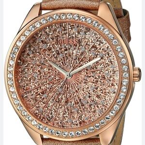 Guess Rose Gold Crystal-Embellished Women's Watch